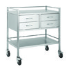 STAINLESS TROLLEY 4 DRAW 2 OVER 2 WIDE